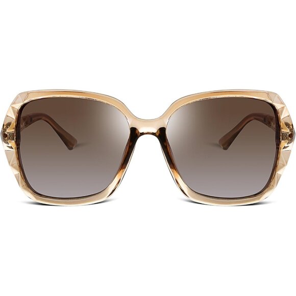 Women's Fashion Sparkling Crystal Square Sunglasses Composite Shiny Frame Design - Picture 9 of 9